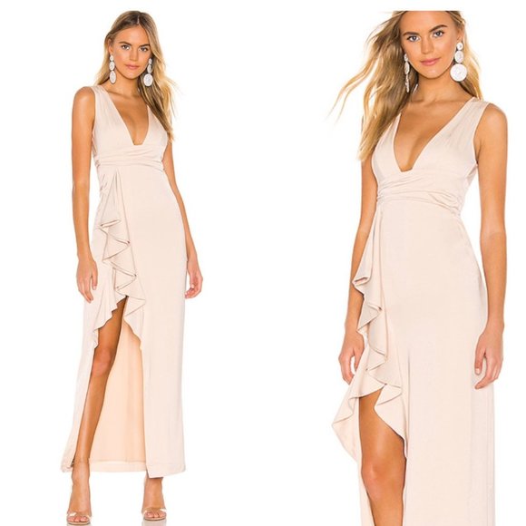 NBD Dresses & Skirts - Nbd ruffle maxi gown dress new